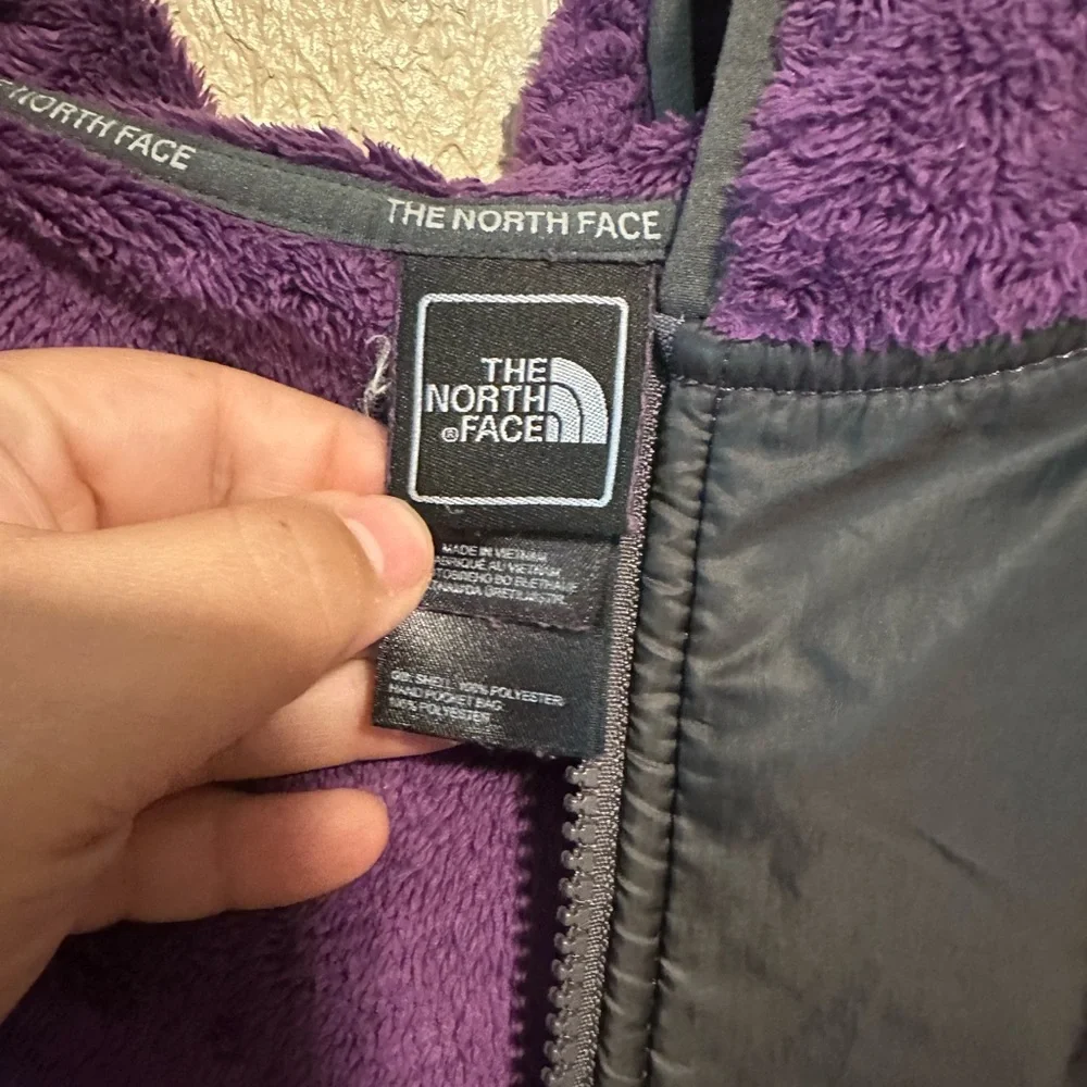 The North Face Girls XL Full Zip Jacket‎ Hooded Fleece Purple